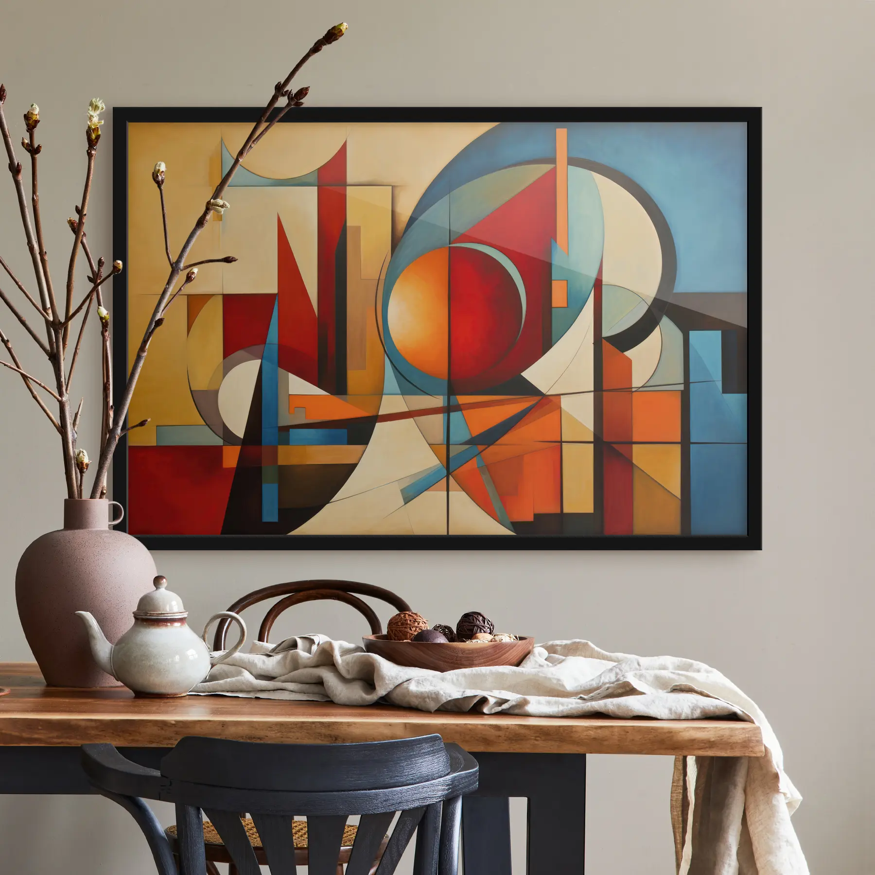 murales de pared Composición geométrica abstracta y colorida f36302