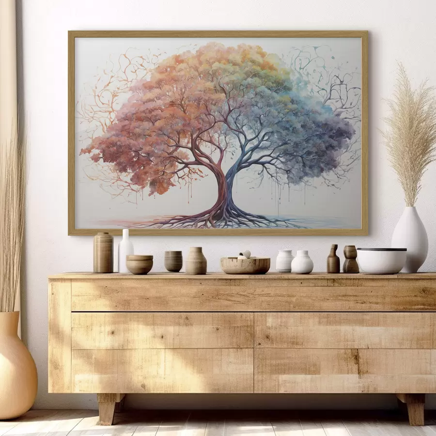 murales de pared Árbol arcoíris f36444