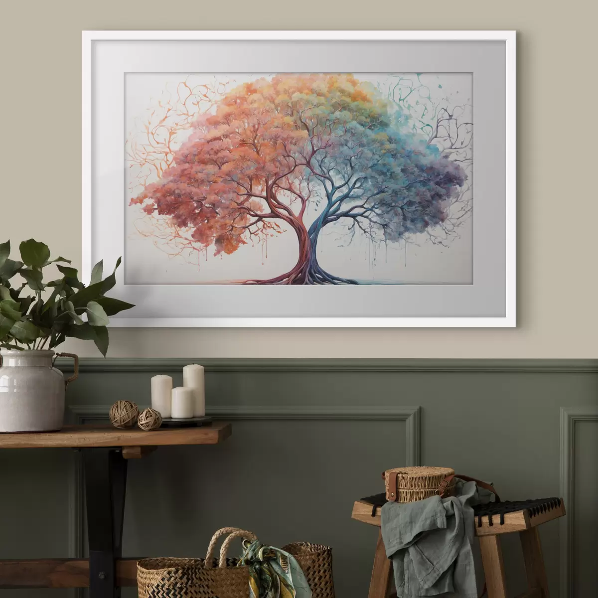Poster Árbol arcoíris f36444