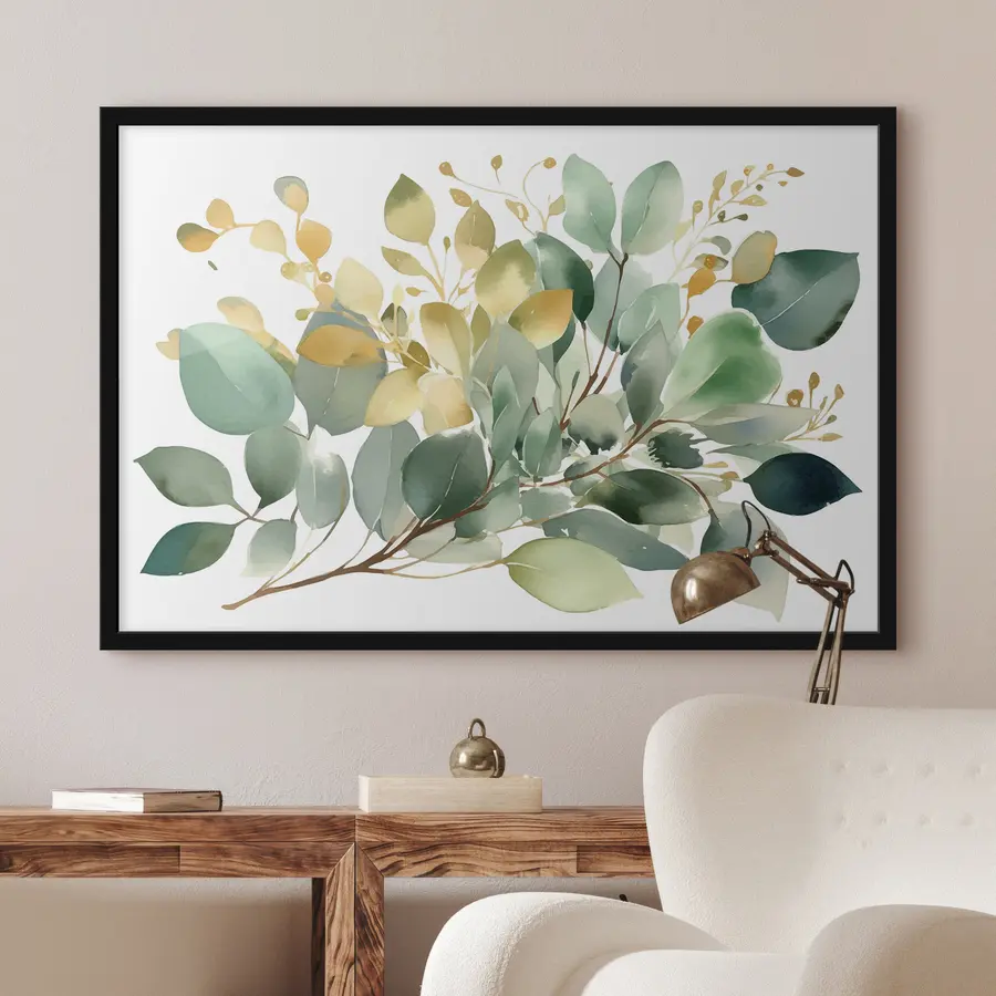 murales de pared Exuberante vegetación en suaves tonos acuarela. f36365