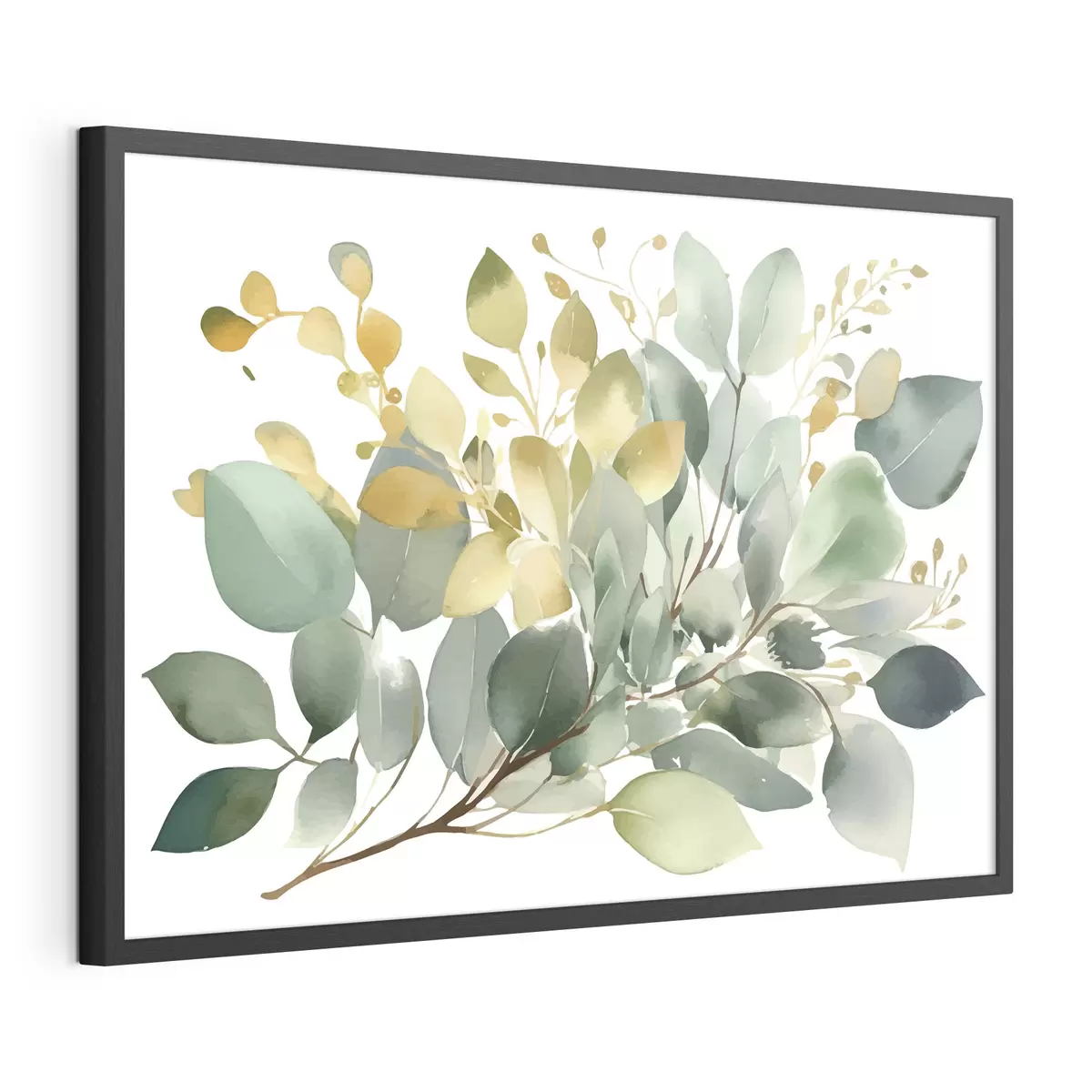 Poster Ramitas verdes y ocres f36365