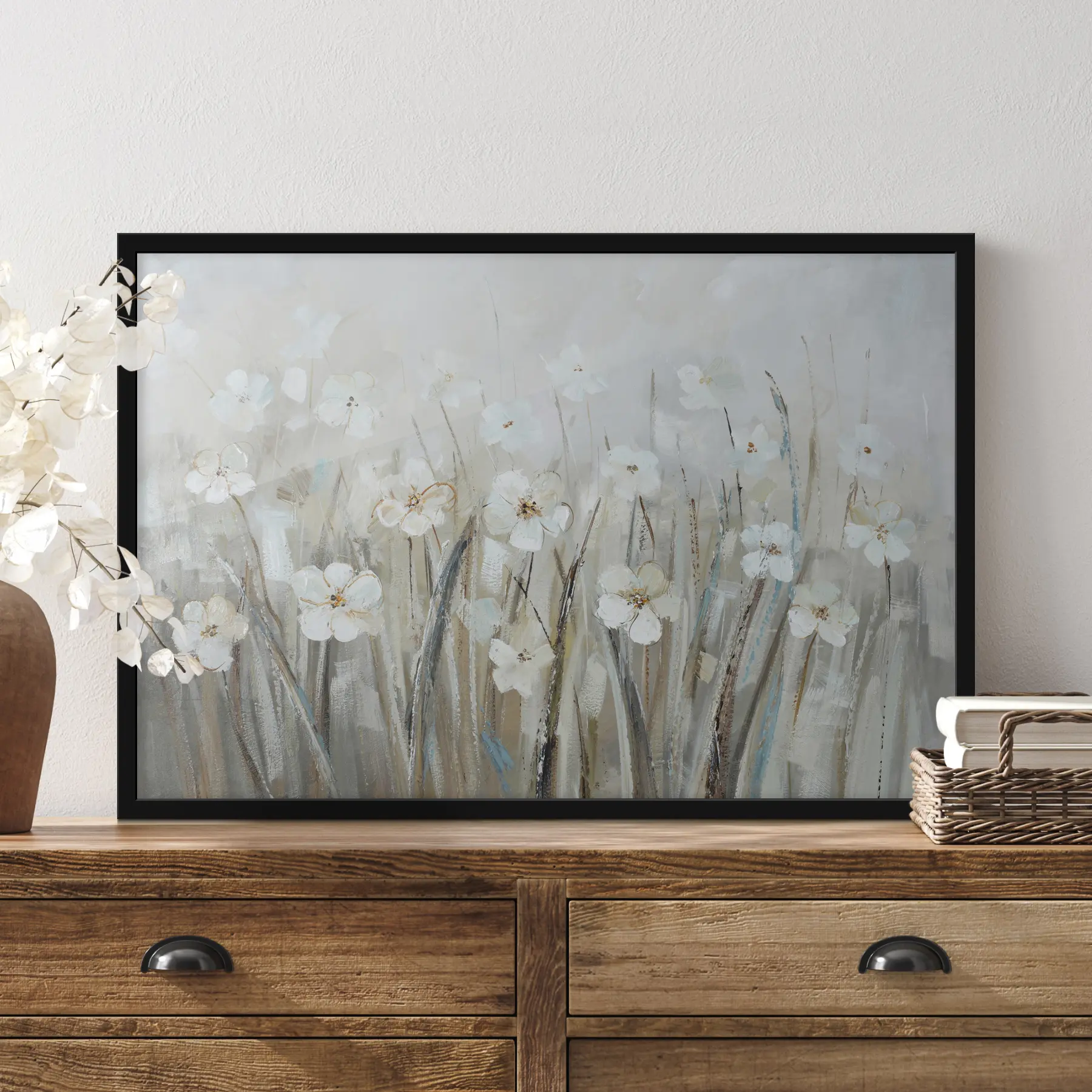 murales de pared Delicadas flores en tonos suaves f36212