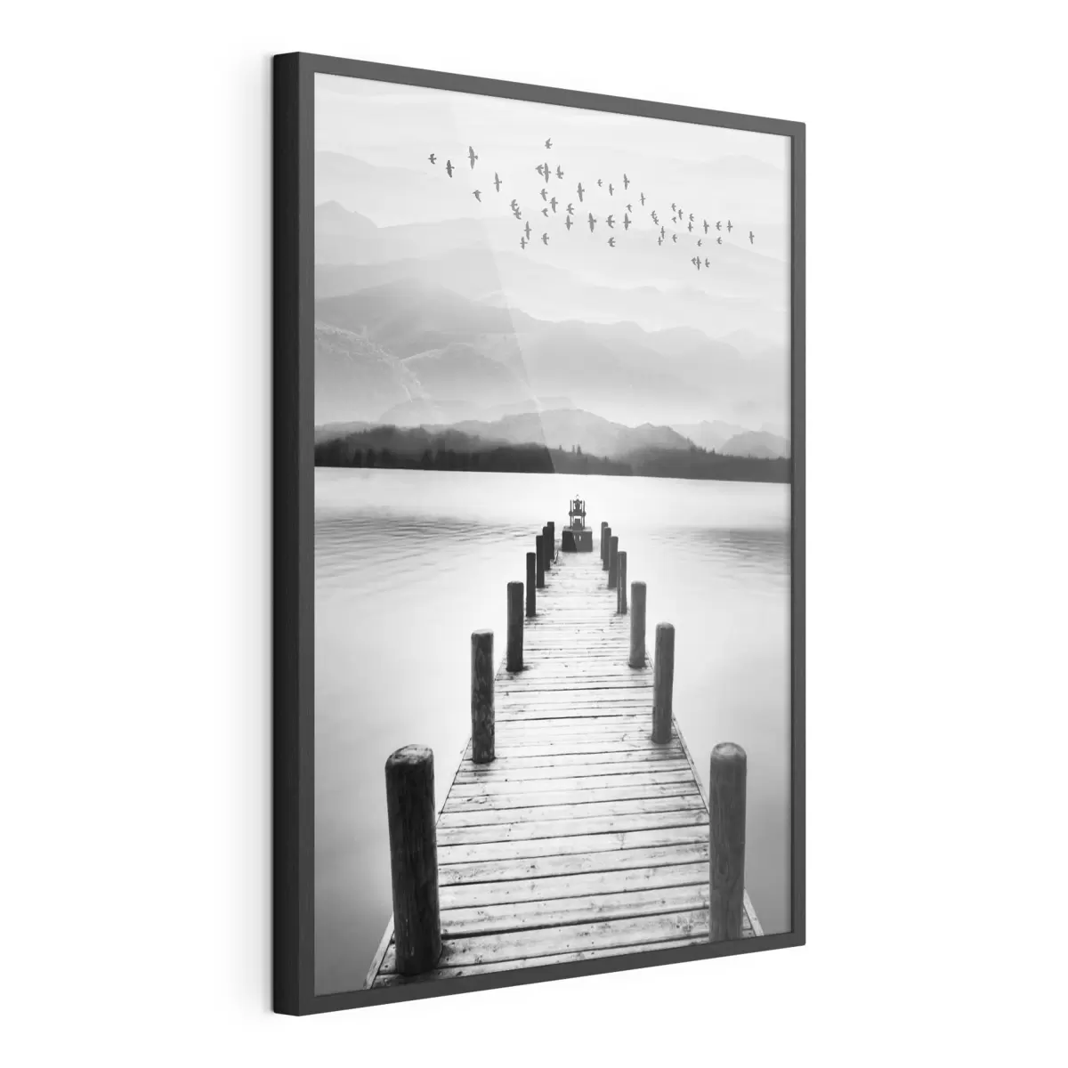 Poster Muelle con vistas a las tranquilas aguas de la montaña f03914