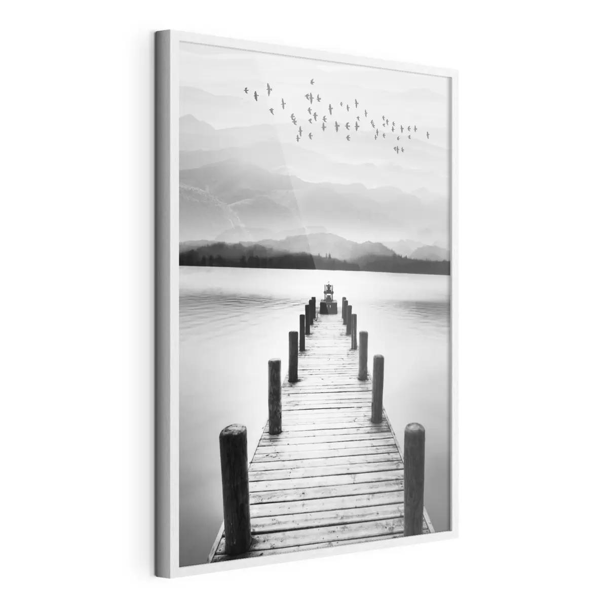 Poster Muelle con vistas a las tranquilas aguas de la montaña f03914