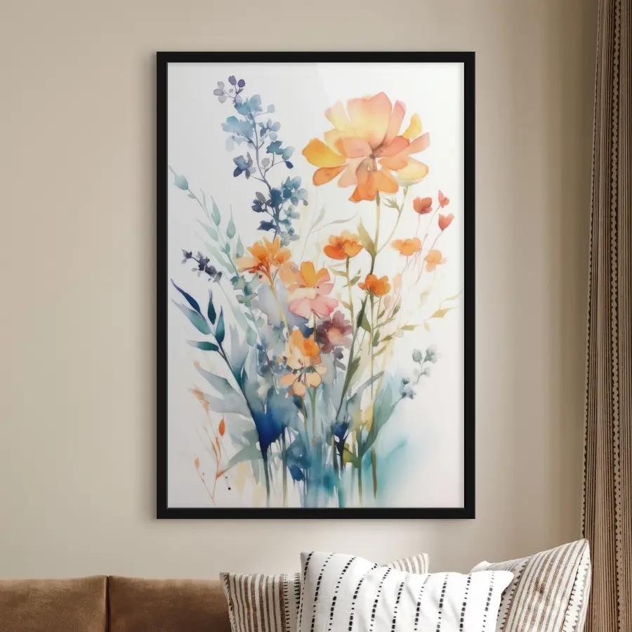 murales de pared Flores de colores en tonos suaves f33645