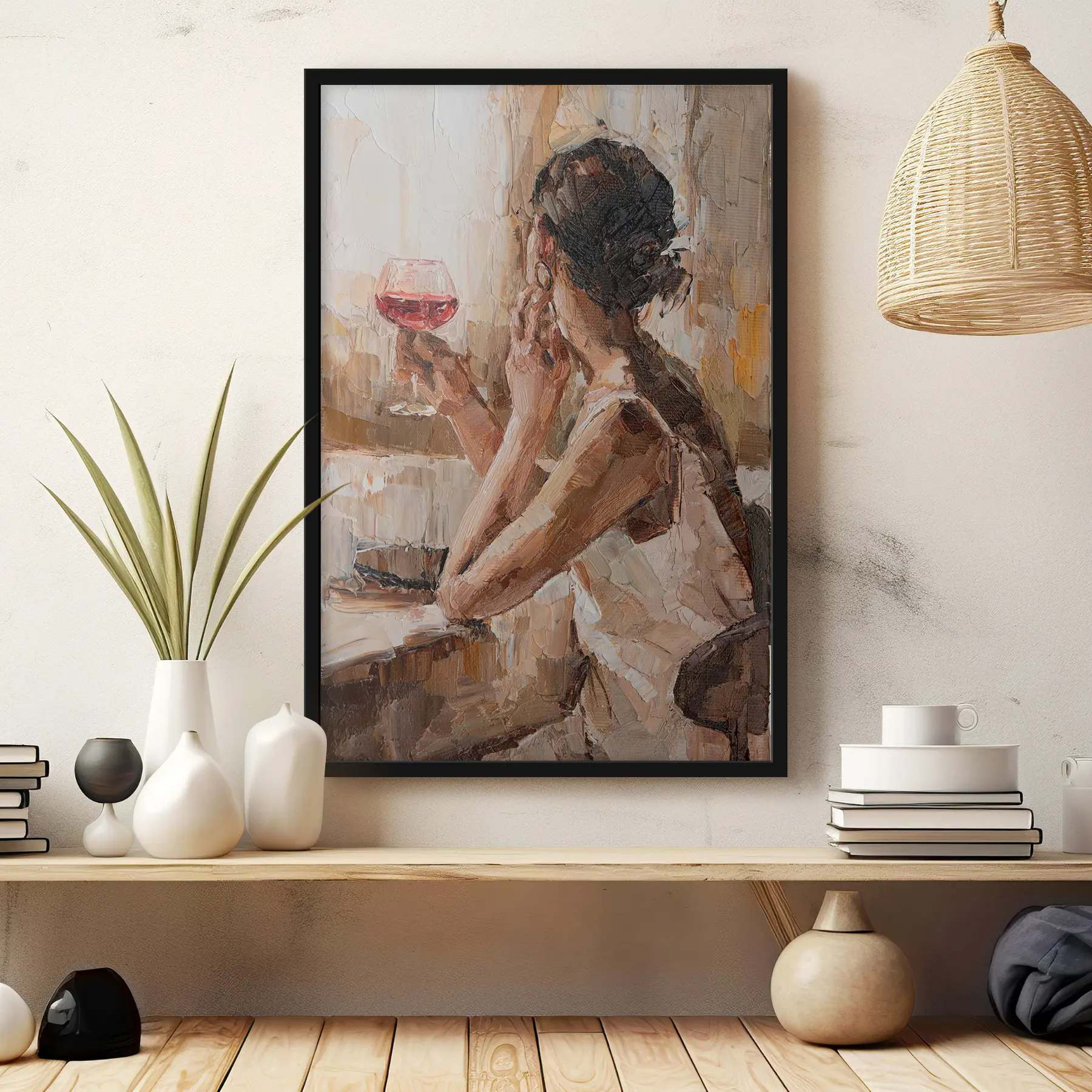 murales de pared Contemplando la vida con una copa en la mano f34590