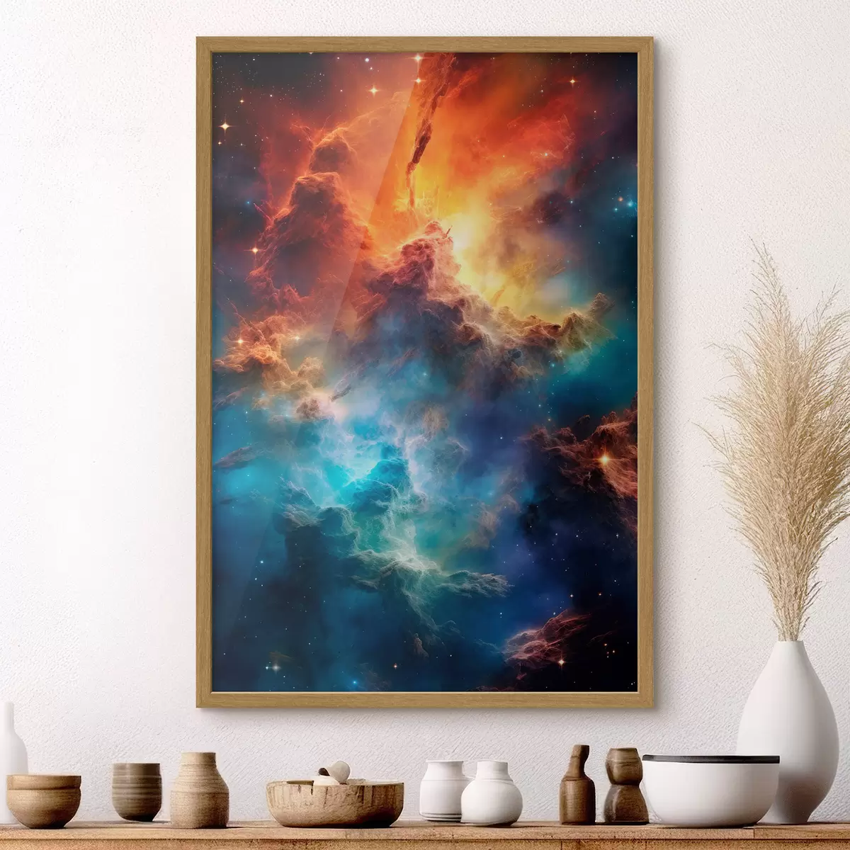 Poster Vibrantes ondas celestiales de color cósmico f35365