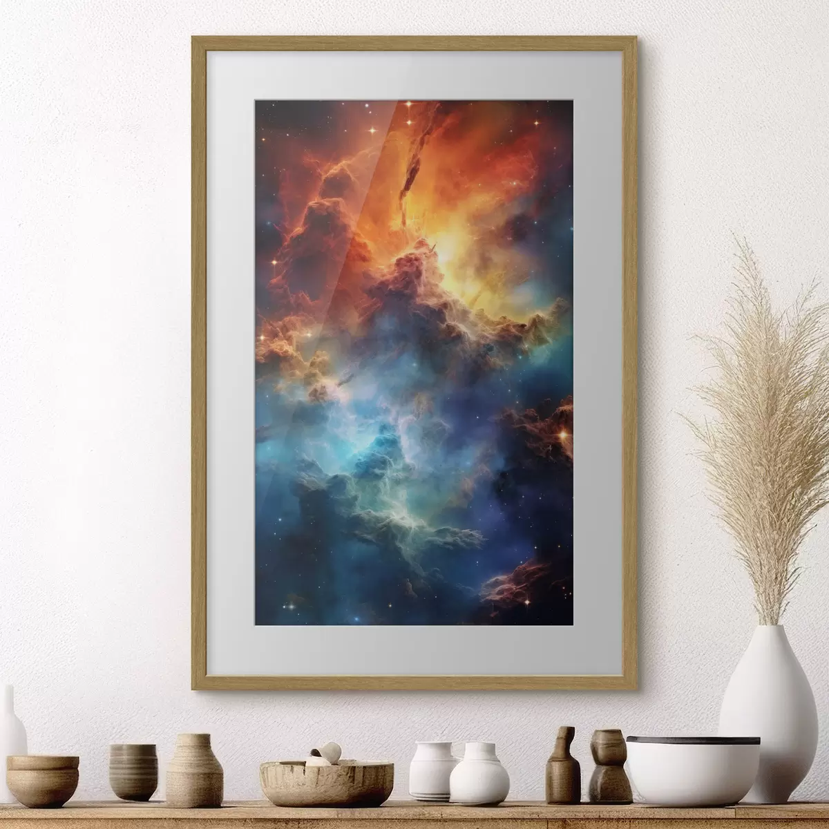 Poster Vibrantes ondas celestiales de color cósmico f35365