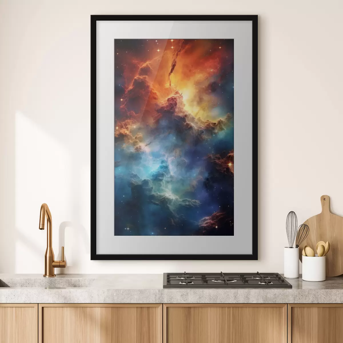 Poster Vibrantes ondas celestiales de color cósmico f35365