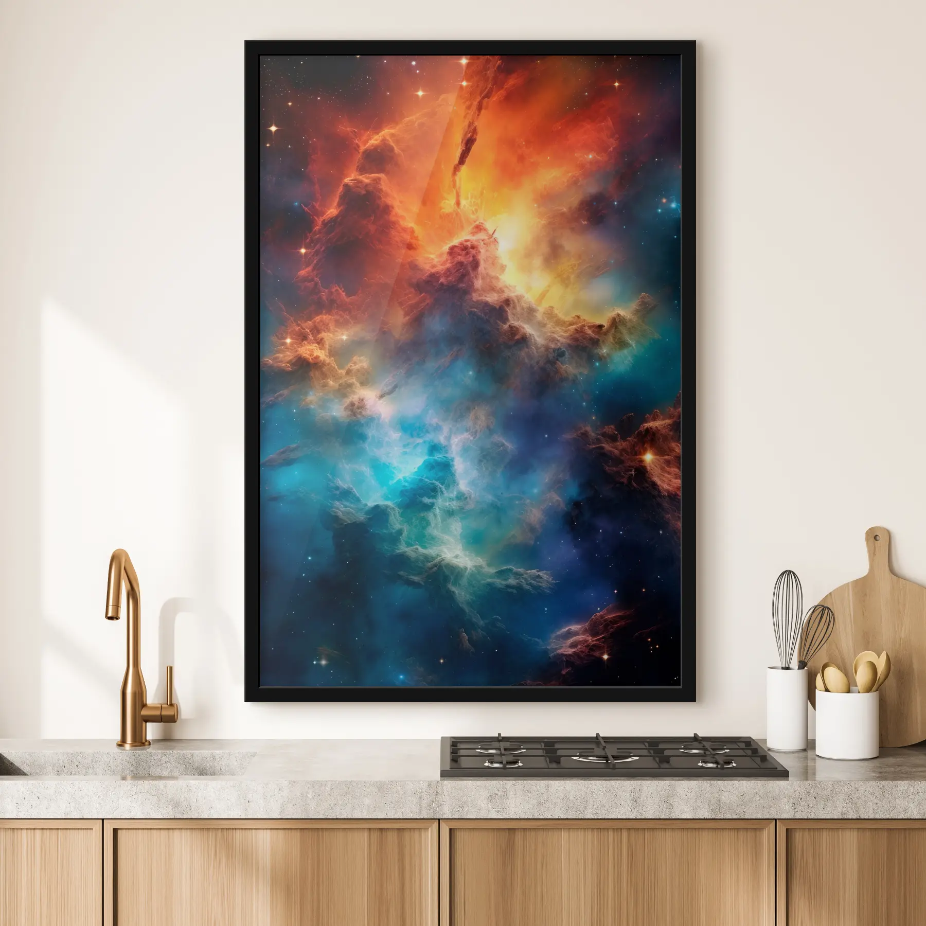 murales de pared Vibrantes ondas celestiales de color cósmico f35365