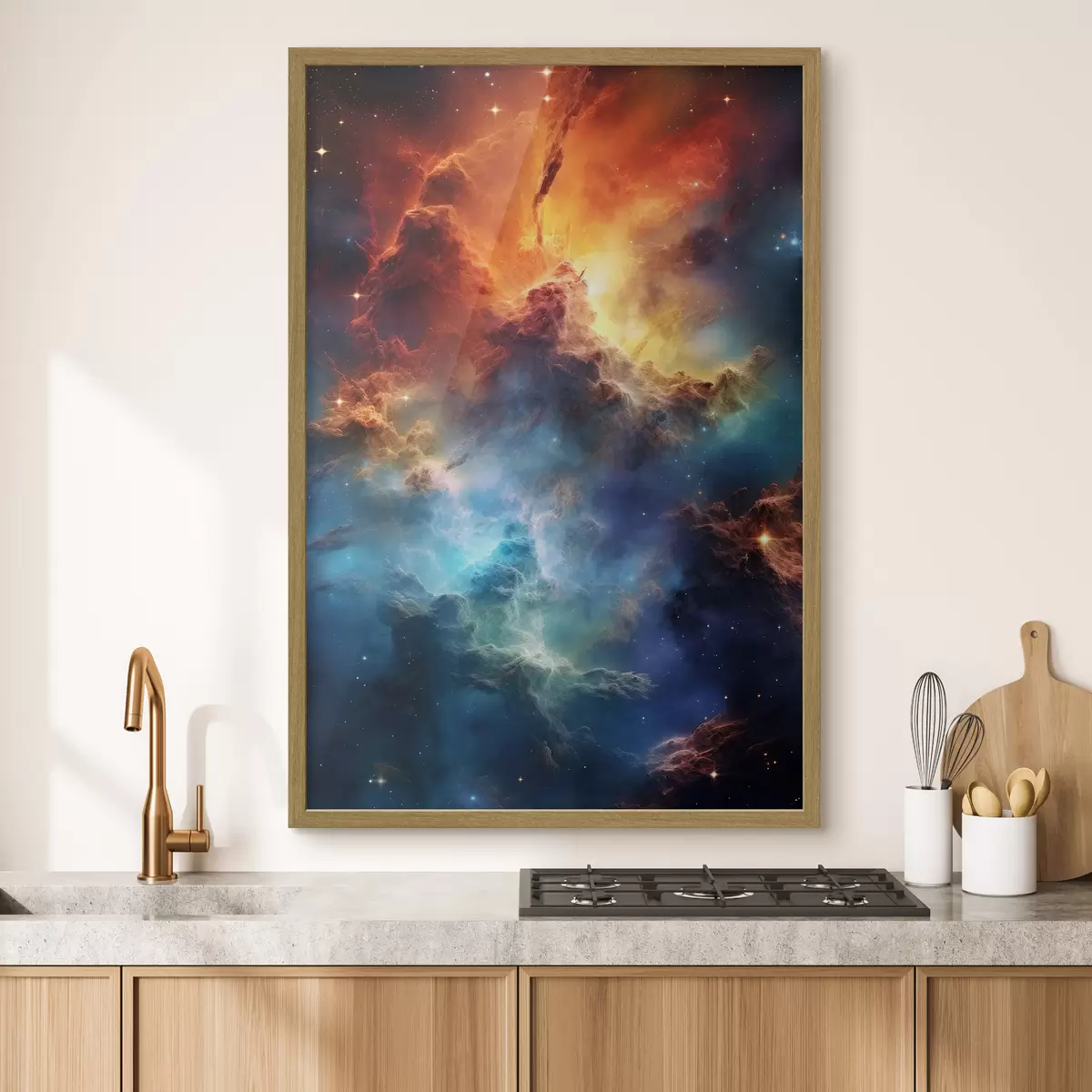 Poster Vibrantes ondas celestiales de color cósmico f35365
