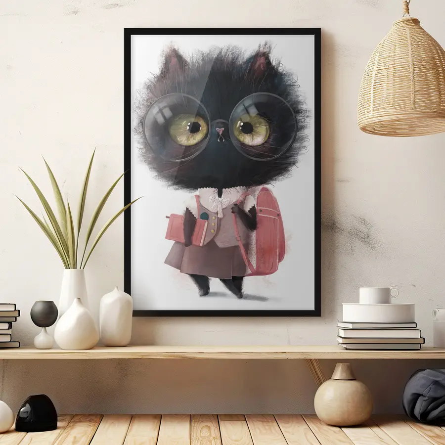 murales de pared Gatito listo para el colegio f34994