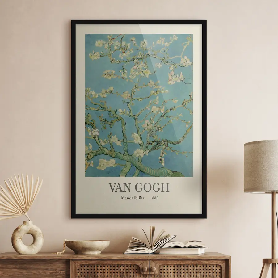 murales de pared Almendro en flor contra el cielo azul f35610