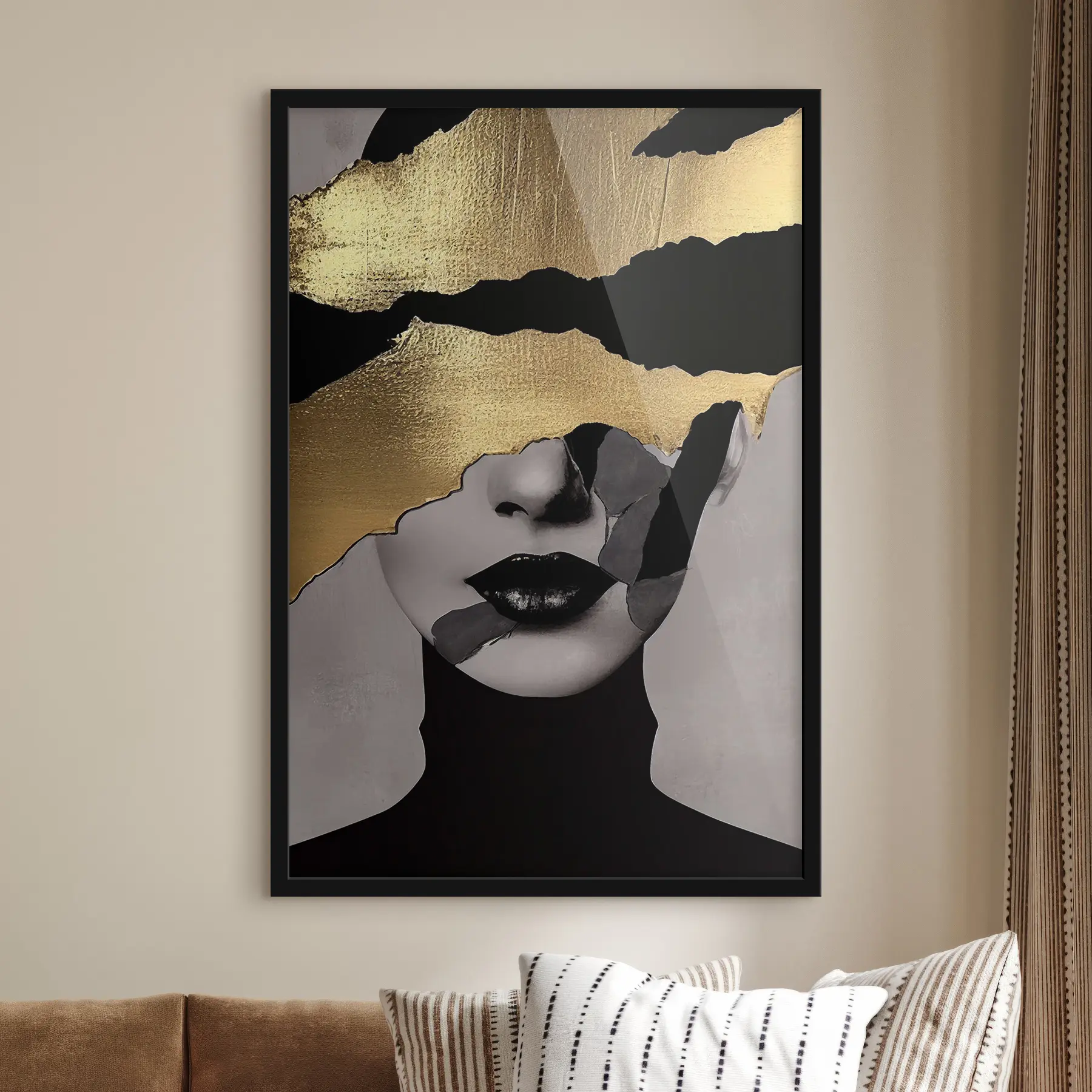 murales de pared Belleza en capas con contrastes llamativos f35520