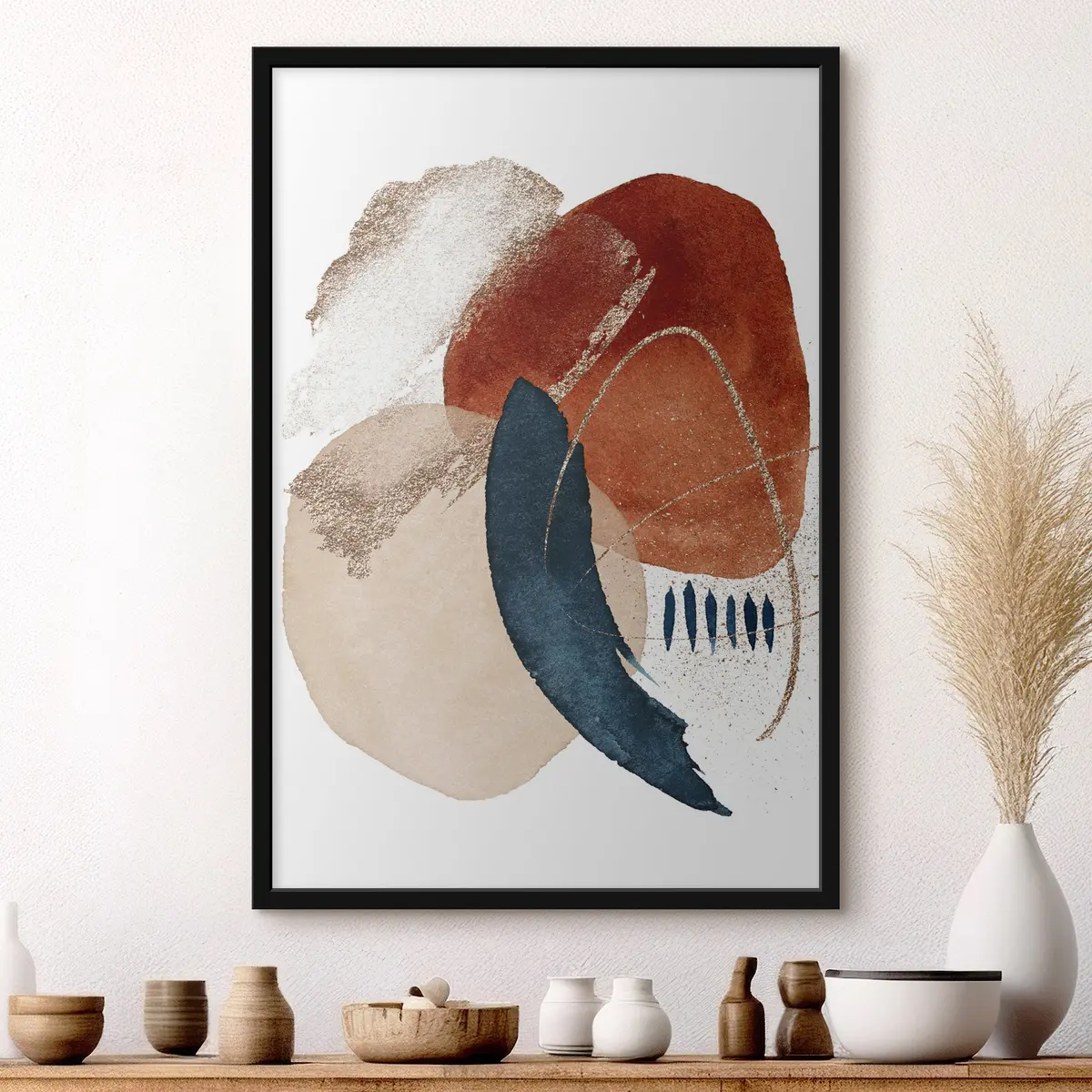 Poster Abstracción en cálidos tonos tierra f35954