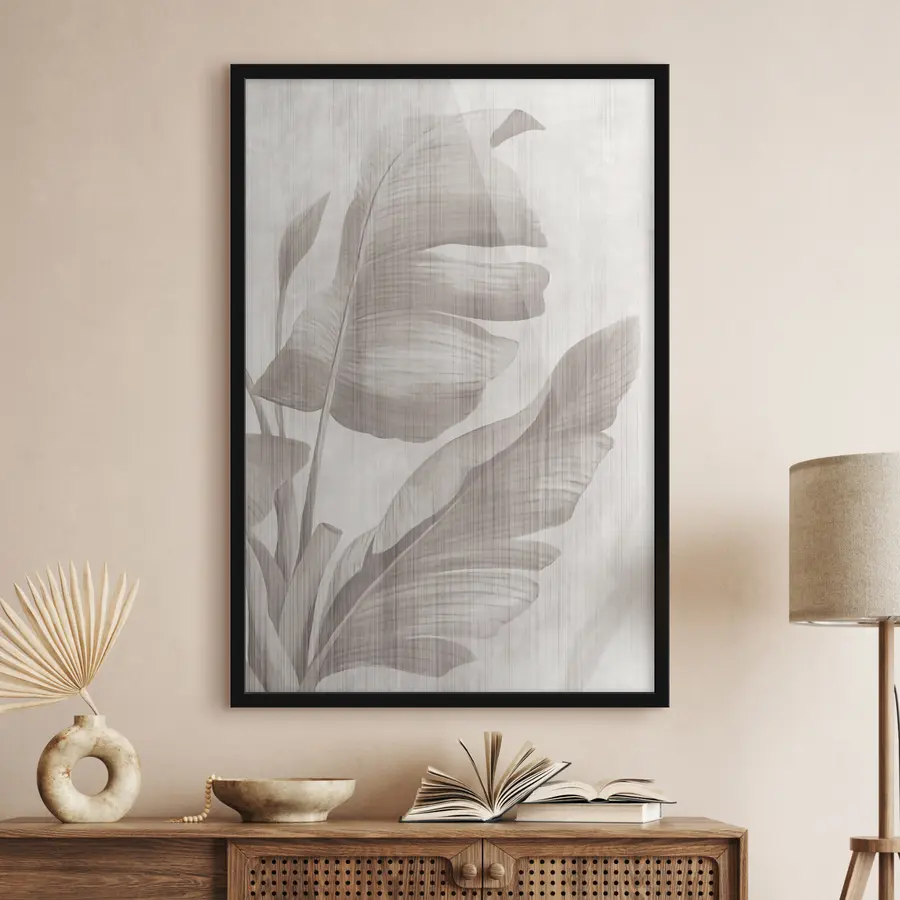 murales de pared Elegante follaje en tonos suaves f35851