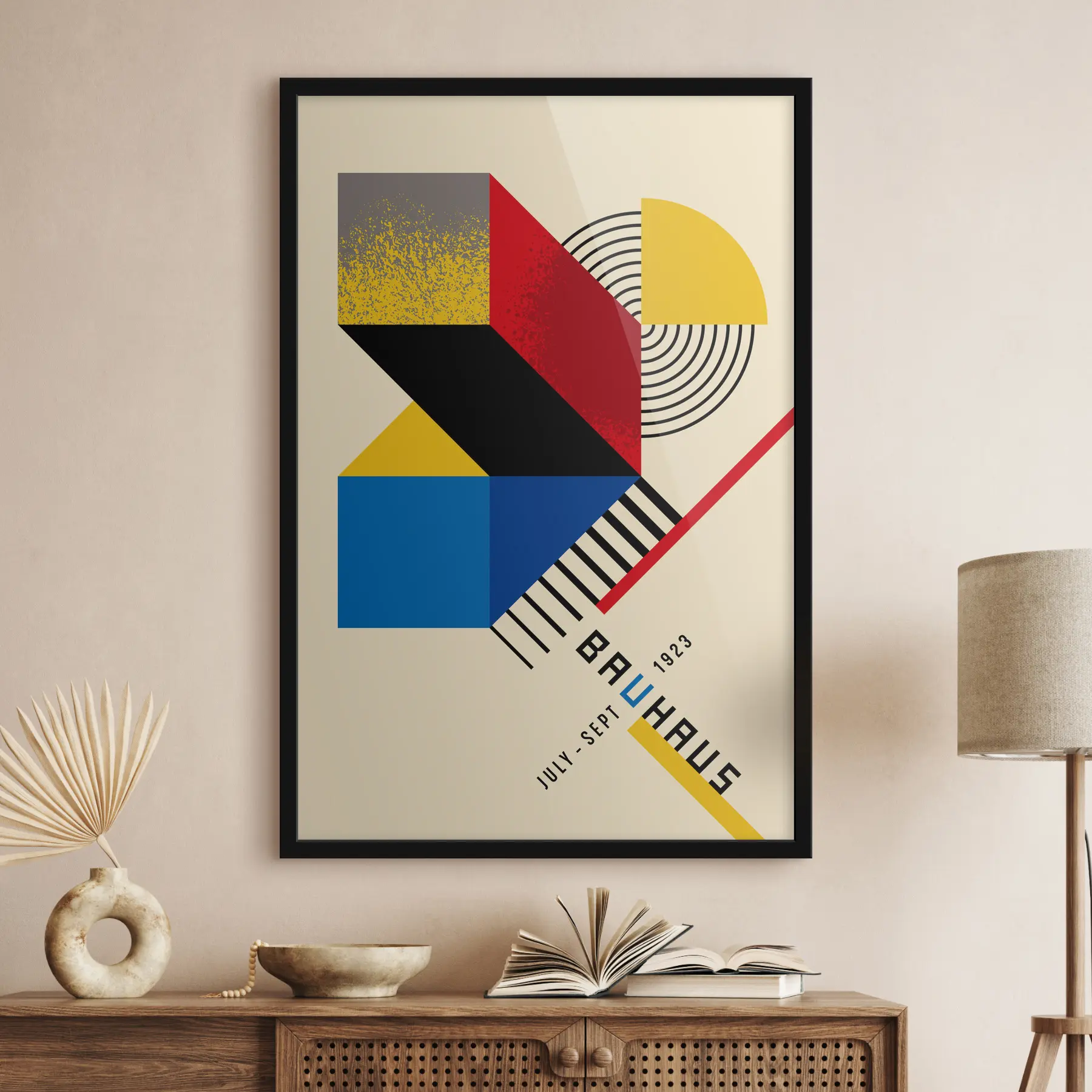 murales de pared Atrevido diseño geométrico de estilo Bauhaus f36279