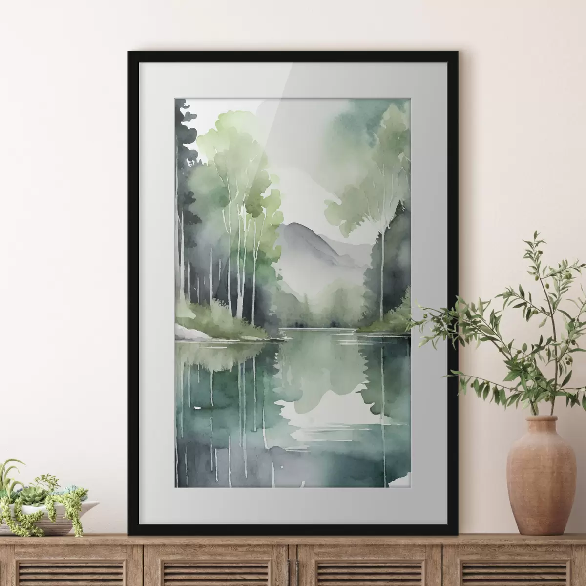 Poster Paisaje sereno que refleja la belleza de la naturaleza f36503