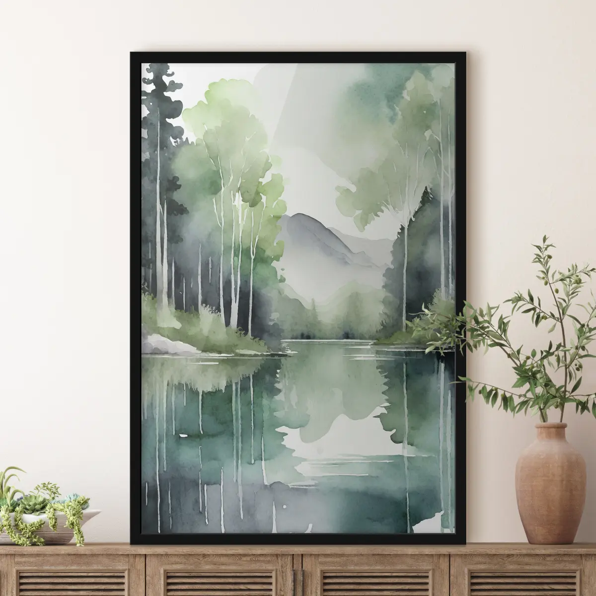 Poster Paisaje sereno que refleja la belleza de la naturaleza f36503