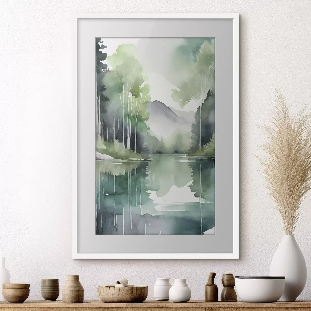 Poster Paisaje sereno que refleja la belleza de la naturaleza f36503