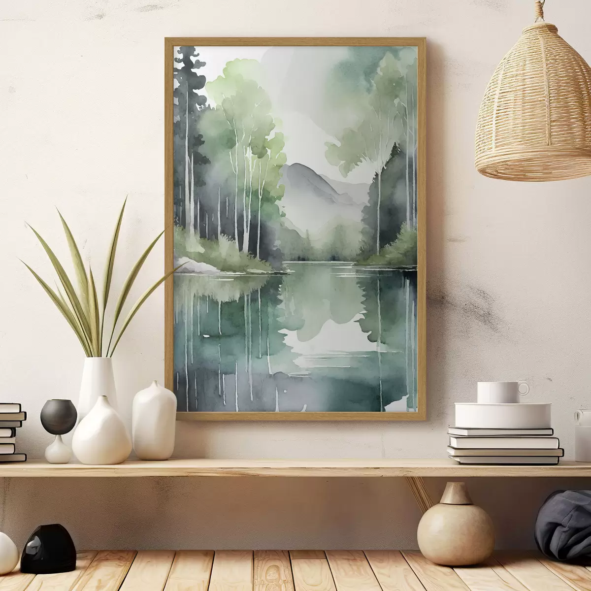 Poster Paisaje sereno que refleja la belleza de la naturaleza f36503