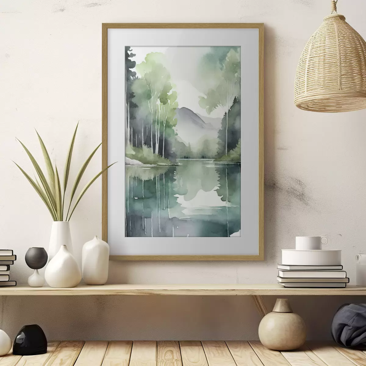Poster Paisaje sereno que refleja la belleza de la naturaleza f36503