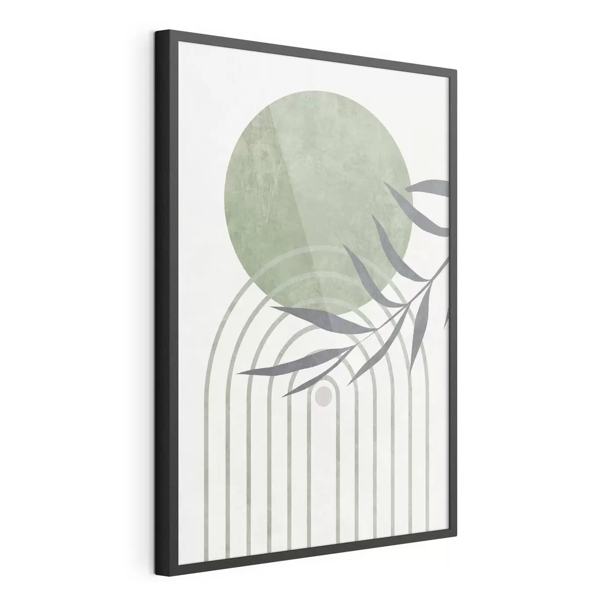 Poster Curvas serenas y suaves tonos verdes f36421