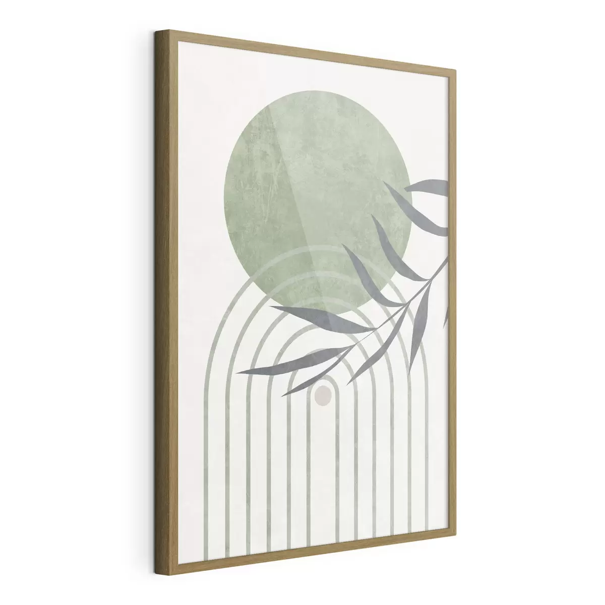 Poster Curvas serenas y suaves tonos verdes f36421