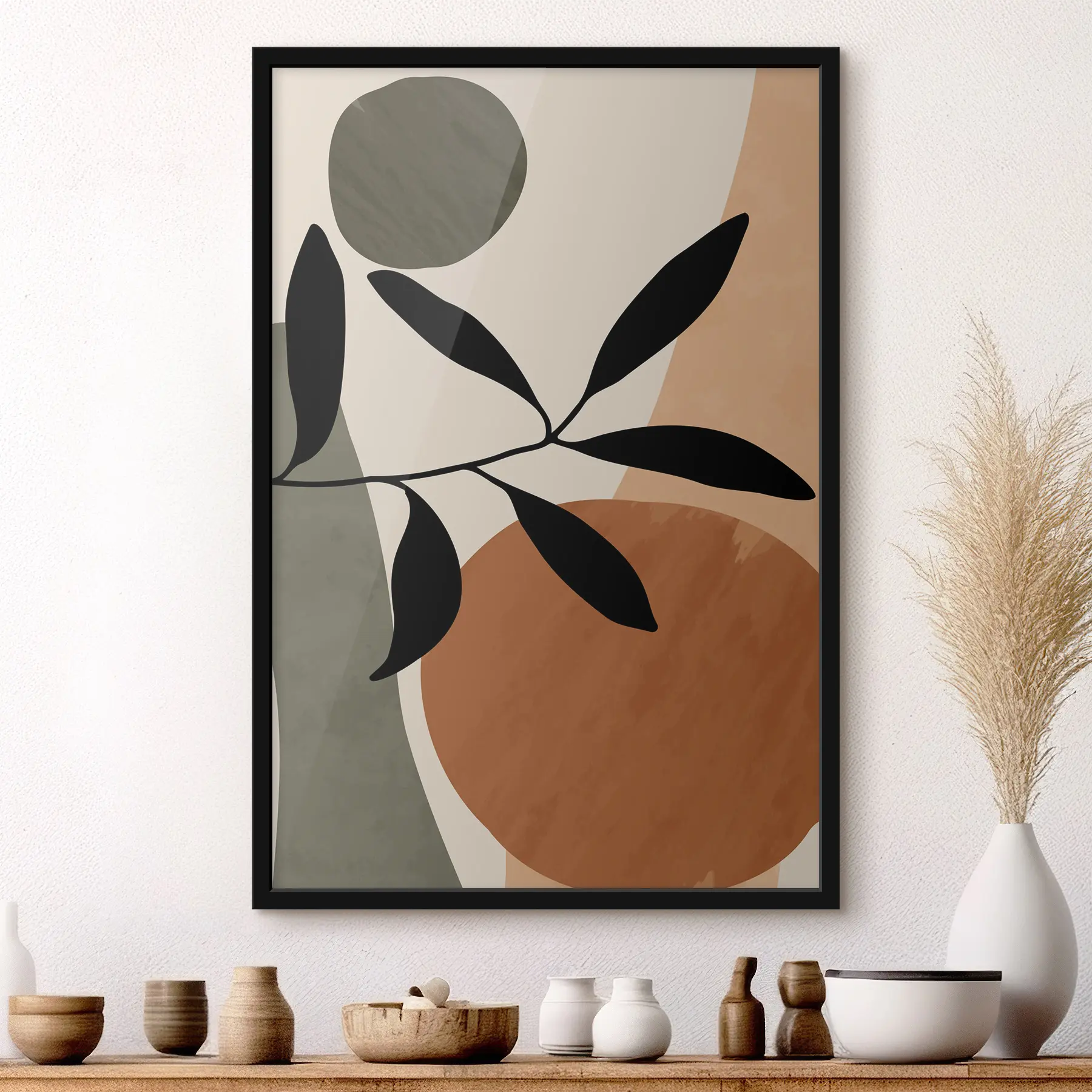 murales de pared Formas abstractas con elementos naturales f36481