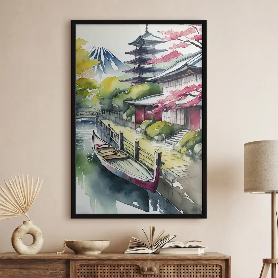 murales de pared Paisaje sereno con arquitectura histórica f36690