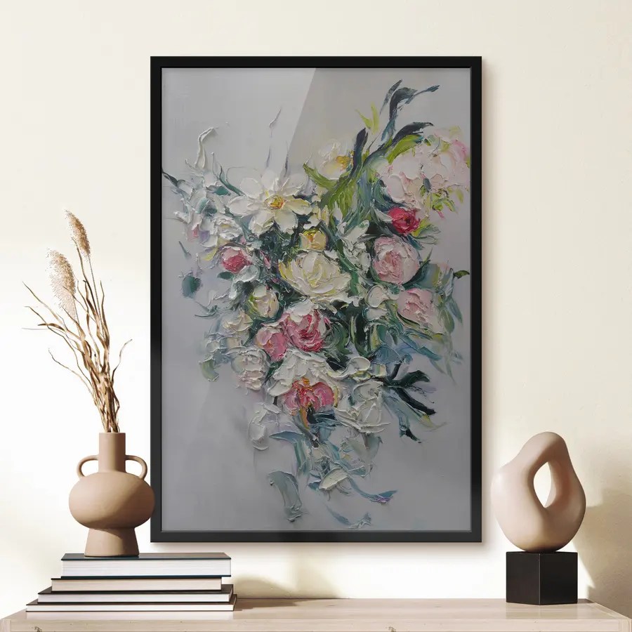 murales de pared Flores vibrantes en suaves tonos pastel f02859