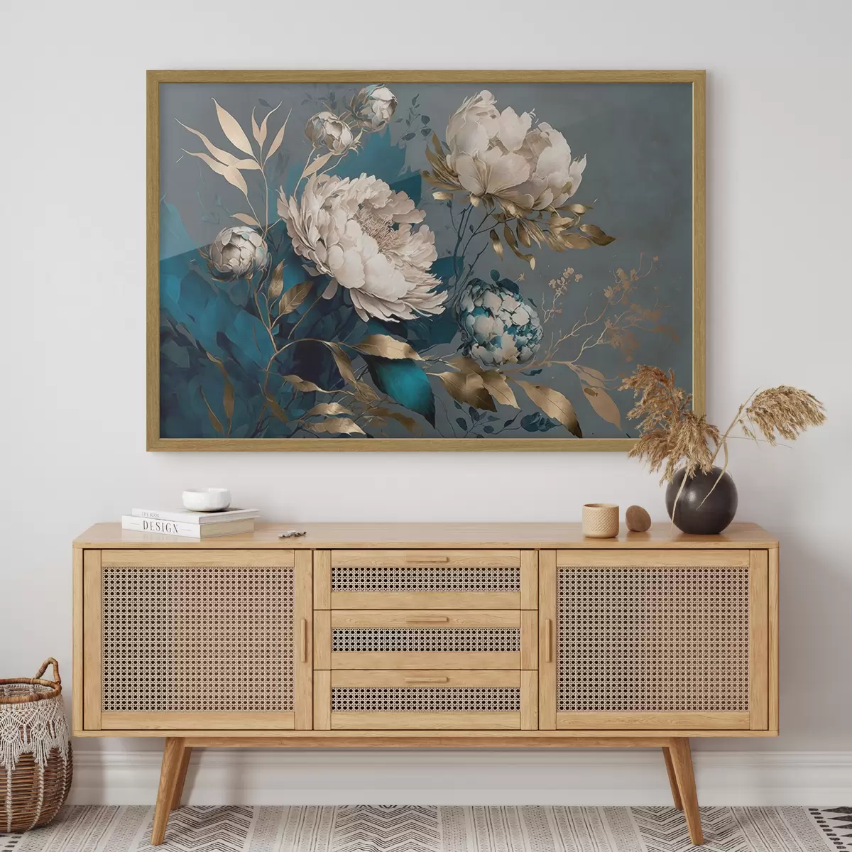 Poster Elegantes flores sobre un rico fondo f33935