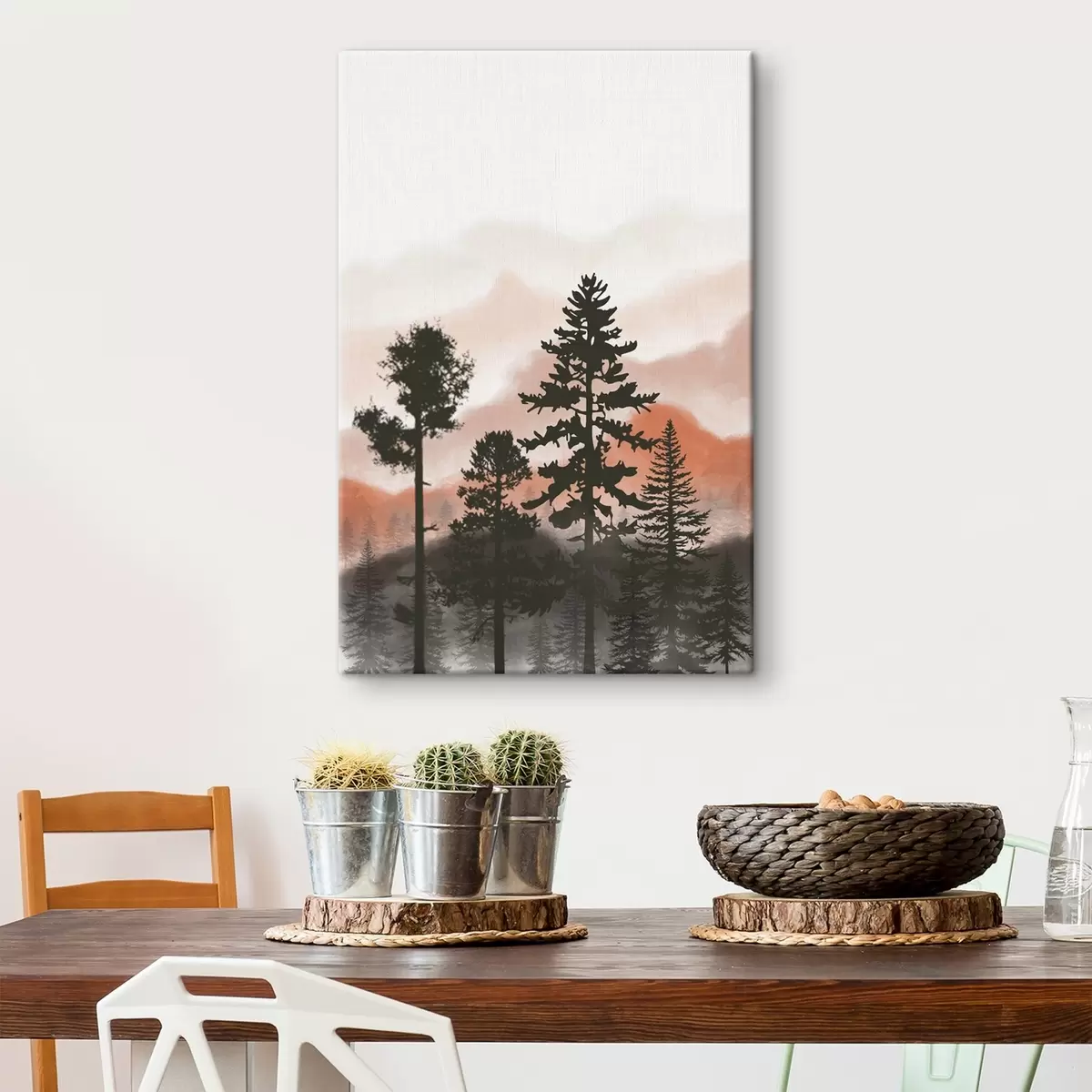 murales de pared Siluetas serenas contra un cielo colorido s36605v2