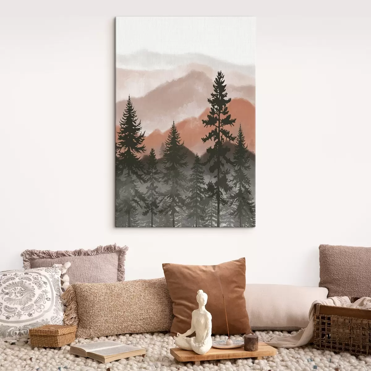 murales de pared Sereno paisaje forestal al atardecer s37017v2