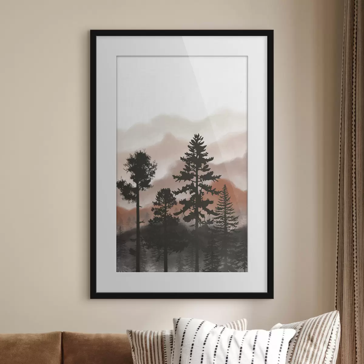 Poster Árboles silueteados contra un cielo suave f36605v2