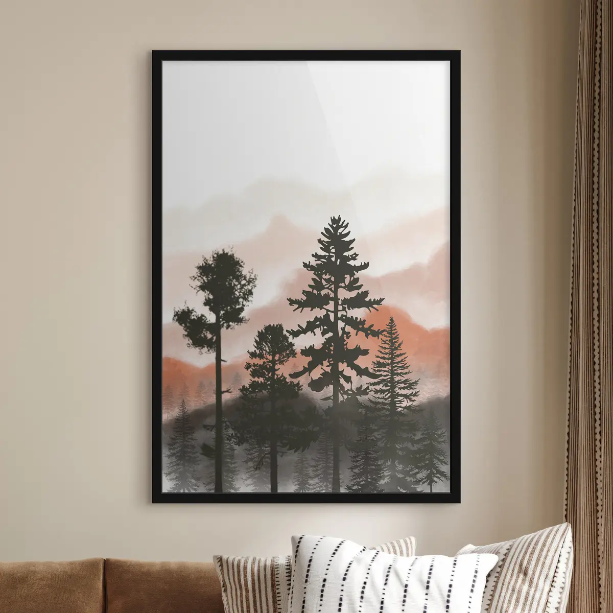 Poster Árboles silueteados contra un cielo suave f36605v2