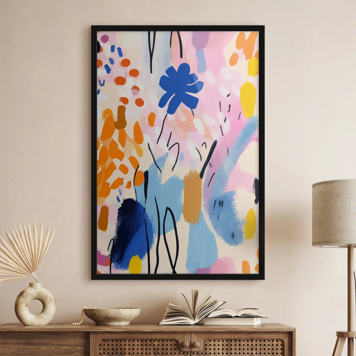 Poster Colores vibrantes bailando sobre el lienzo f36596