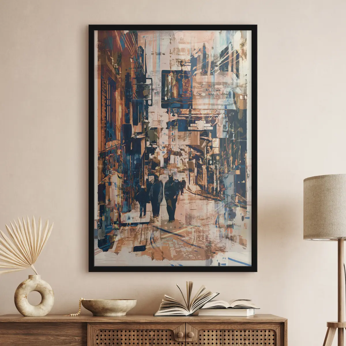 Poster Paseo urbano entre el caos de colores f37081