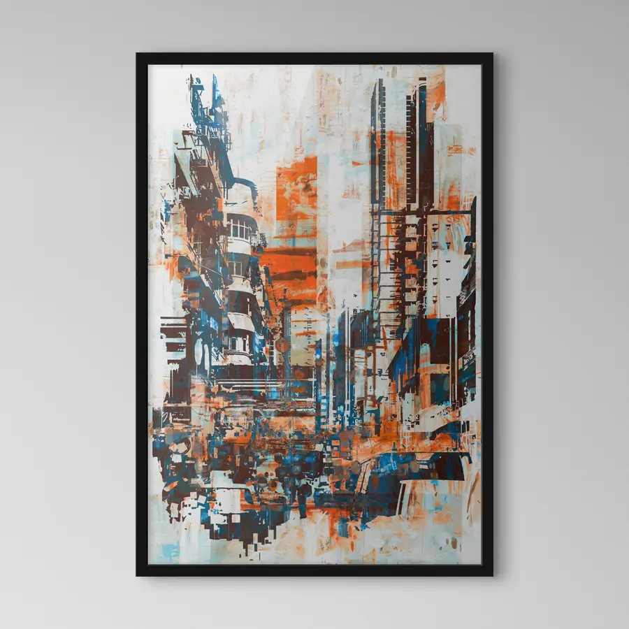 murales de pared Paisaje urbano en colores vibrantes f37082