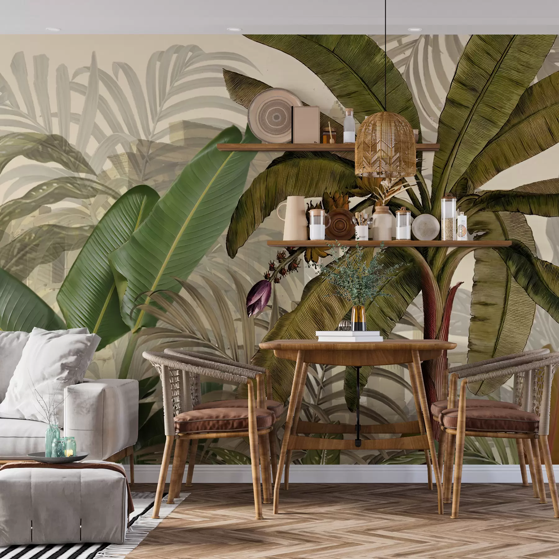 murales de pared Selva tropical y hojas u74748d1