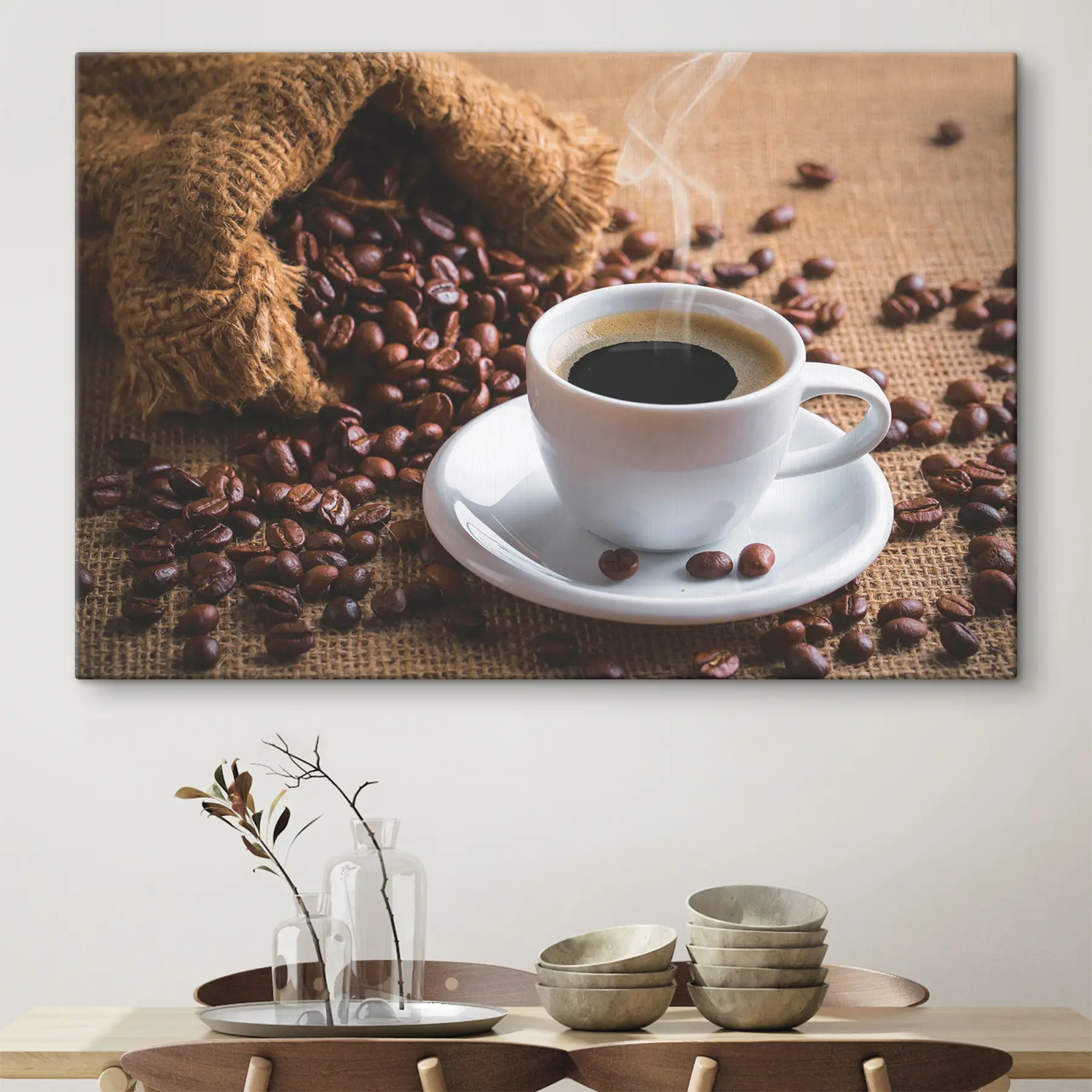 murales de pared Café recién hecho y en grano s37172