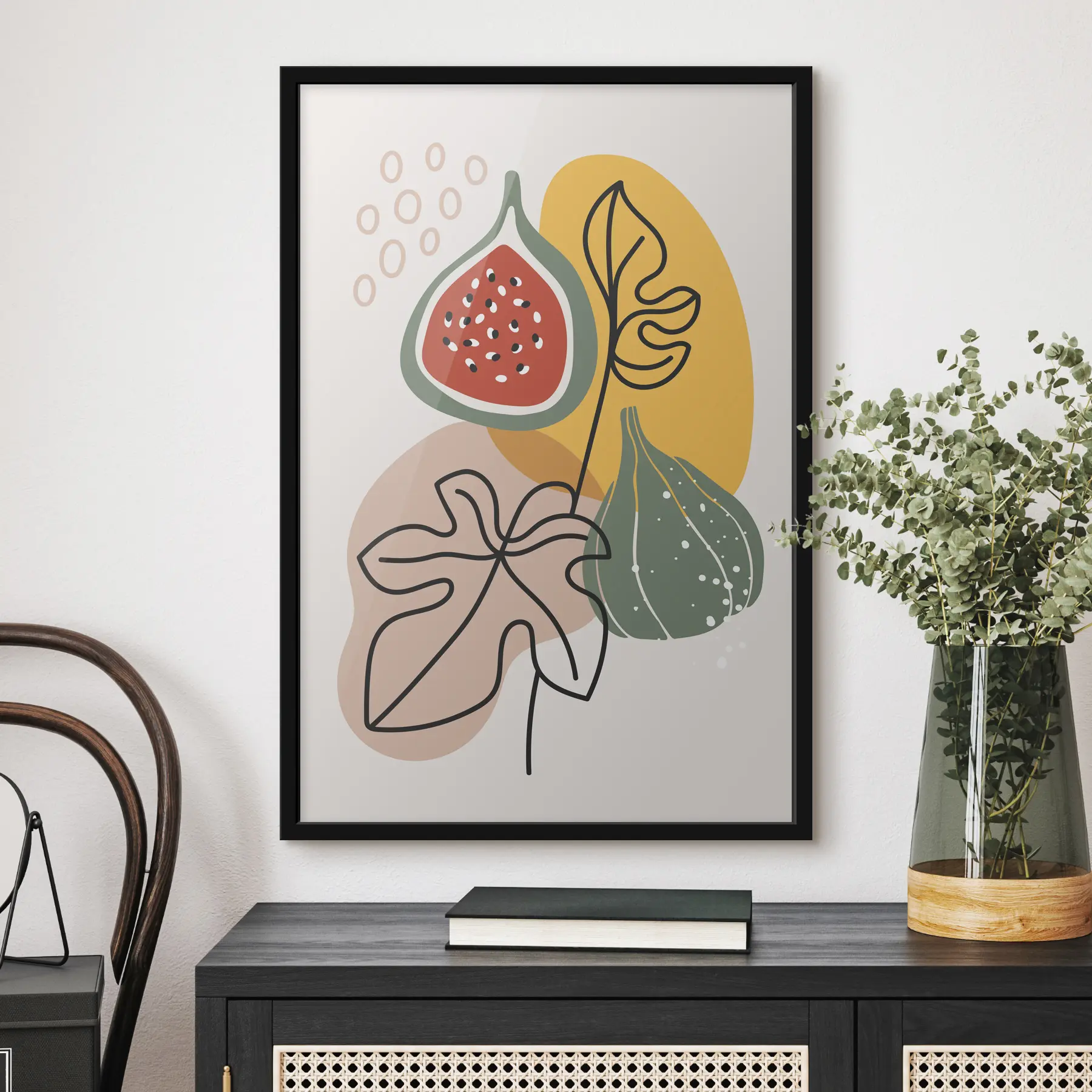 murales de pared Formas orgánicas coloridas y elementos naturales f37058