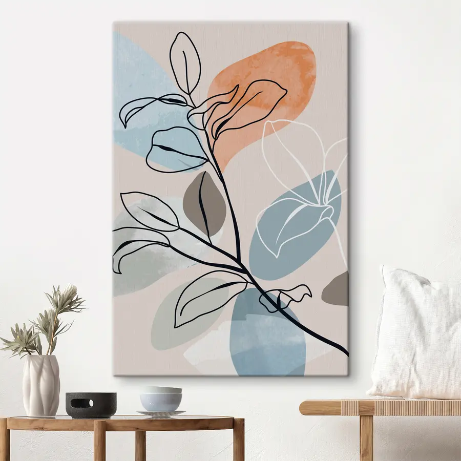 murales de pared Diseño vegetal abstracto sobre fondo apagado s36817