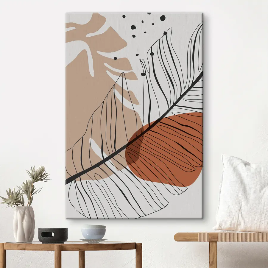 murales de pared Diseño de líneas abstractas inspirado en la naturaleza s37029