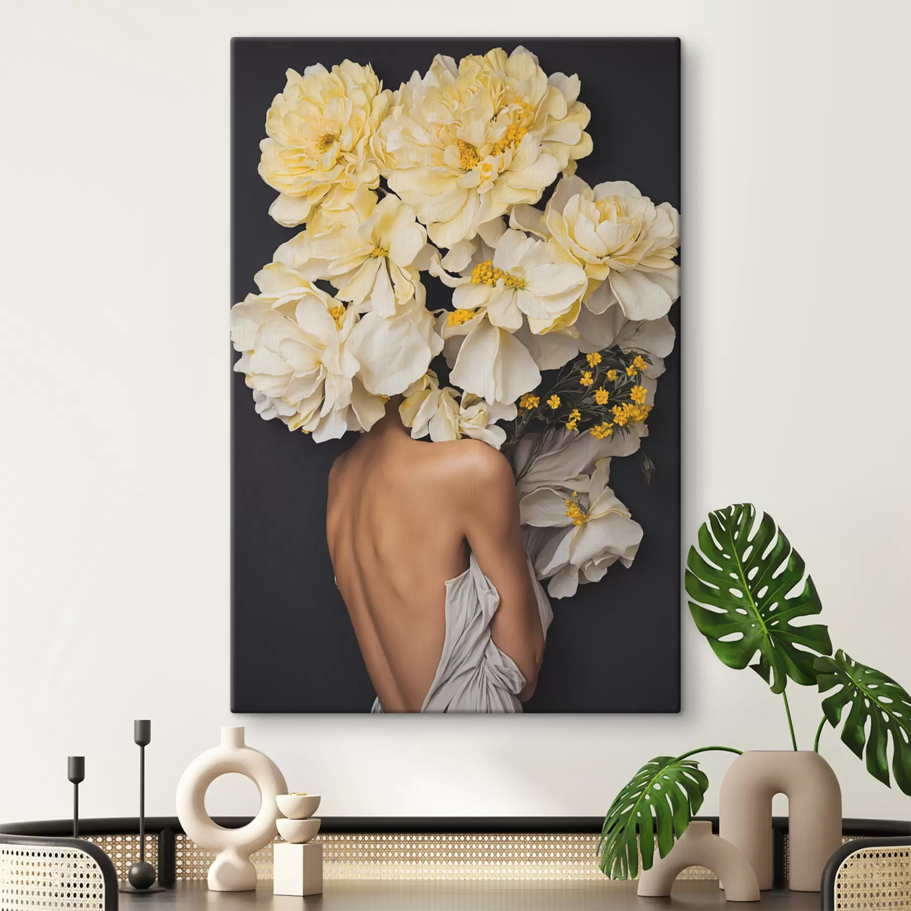 murales de pared Belleza floral que abraza momentos de serenidad s37162