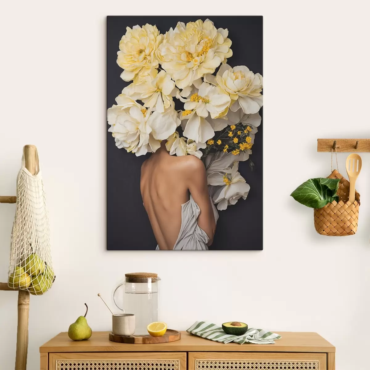 murales de pared Belleza floral que abraza momentos de serenidad s37162