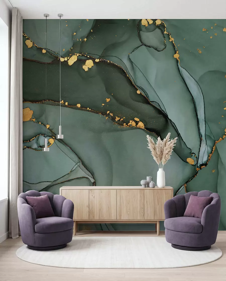 murales de pared Lujoso mármol Onyx con grietas metálicas u50235d1