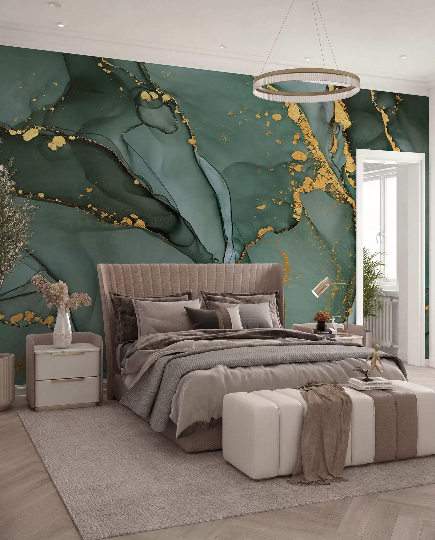 murales de pared Lujoso mármol Onyx con grietas metálicas u50235d2