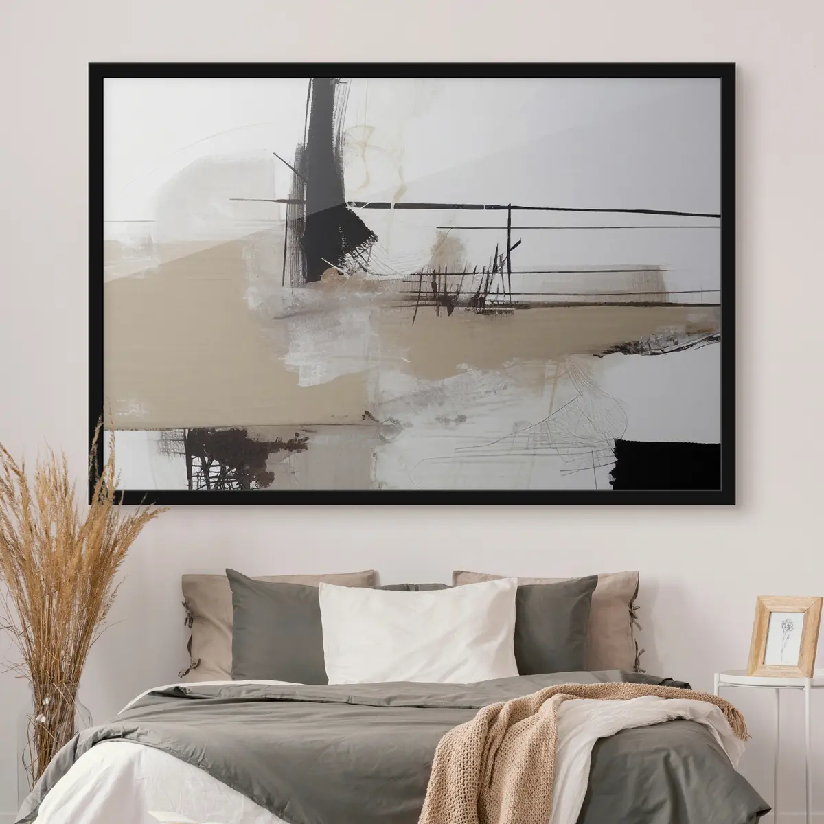 Poster Las líneas abstractas y los tonos terrosos chocan f37067