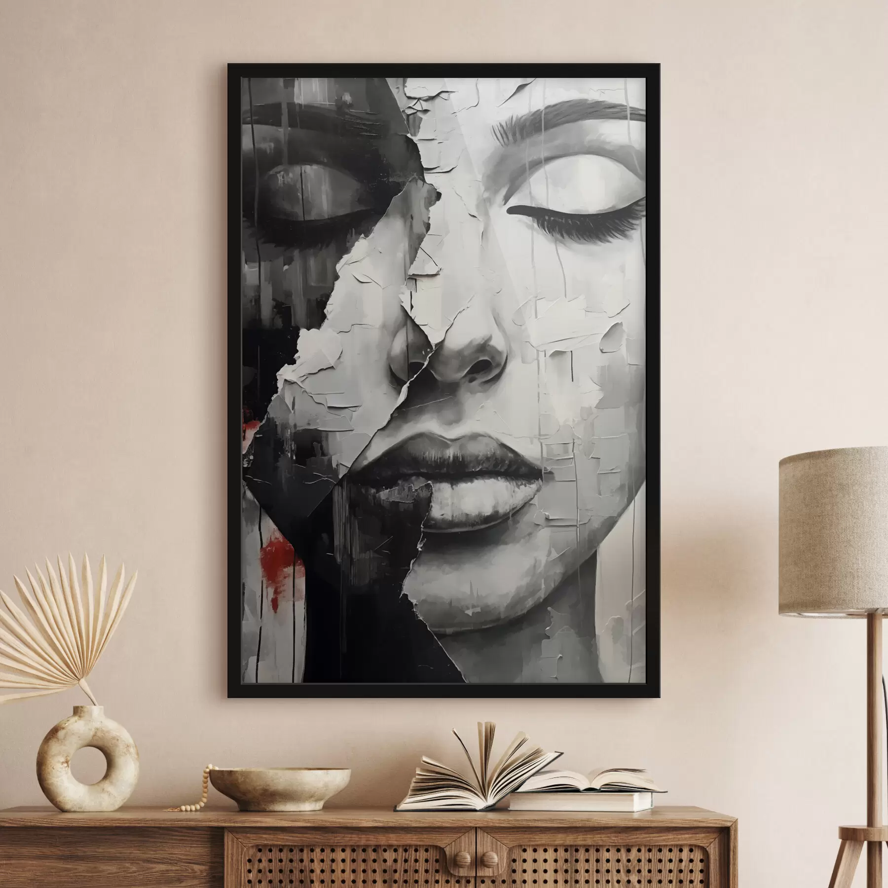 murales de pared Belleza fragmentada en tonos contrastantes f37068